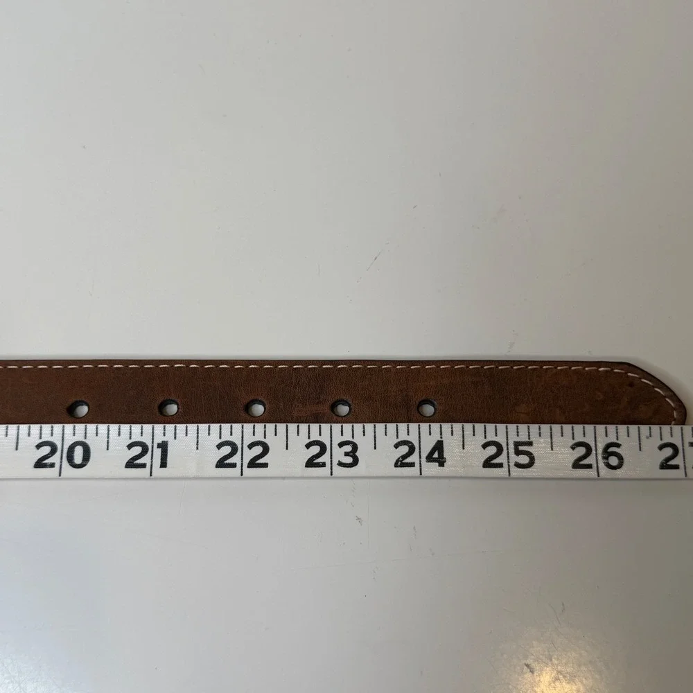 Nocona Leather Belt Kids Brown Concho Whipstitch Western Rodeo N4421644 Size 22